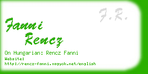 fanni rencz business card